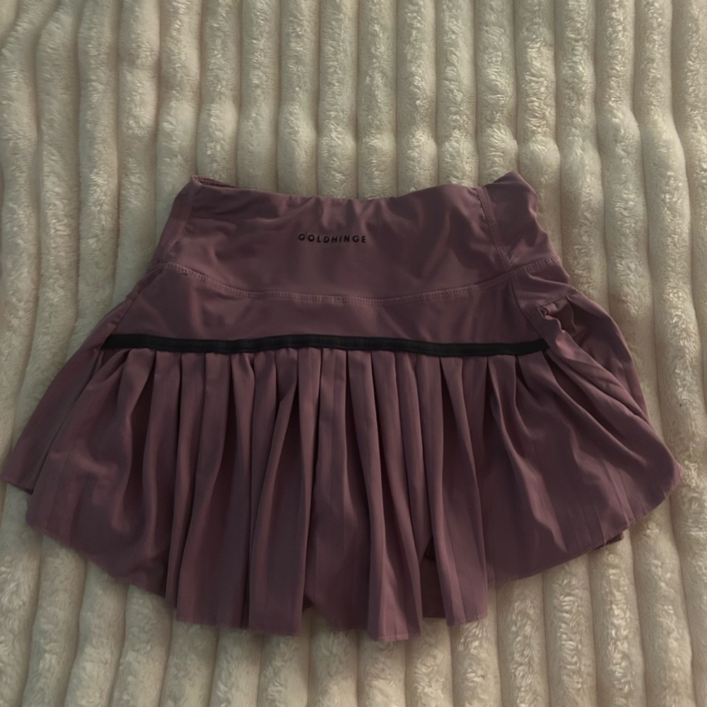 Gold Hinge Women's Pleated Mini Skirt - Dusty Purple